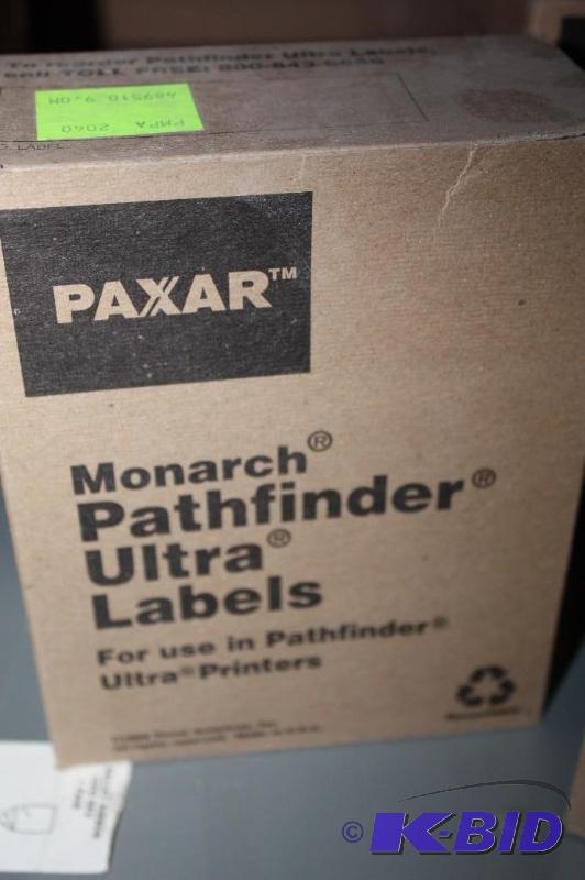 lot 69 image: Box Lot of (3) Paxar Monarch Pathfinder Ultra Labels For Use in Pathfinder Ultra Printers.