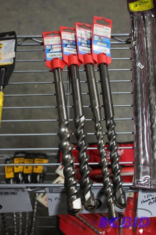 lot 79 image: (4) Hammer Bit Set Including Bosch Wild-Bore 1, 78, 34, 58 x 13.