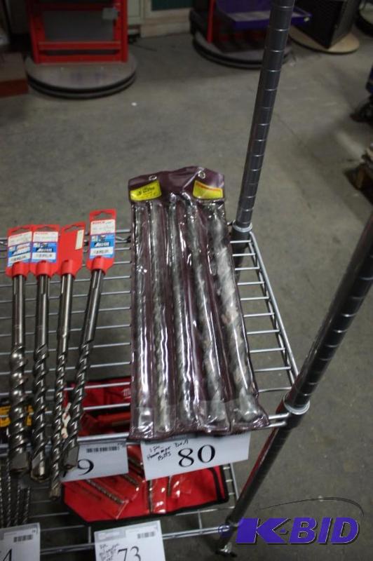lot 80 image: Drill Master 5 Pc. Masonry Bit Set Sizes 16 x 516, 38, 12, 34, 1.
