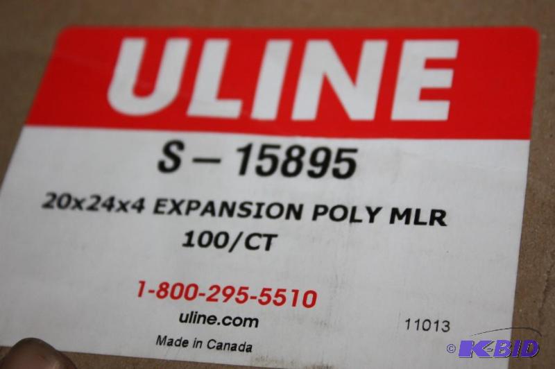 lot 85 image: Box Of ULine S-15895 Expansion Poly MLR 100CT 20 x 24 x 4.