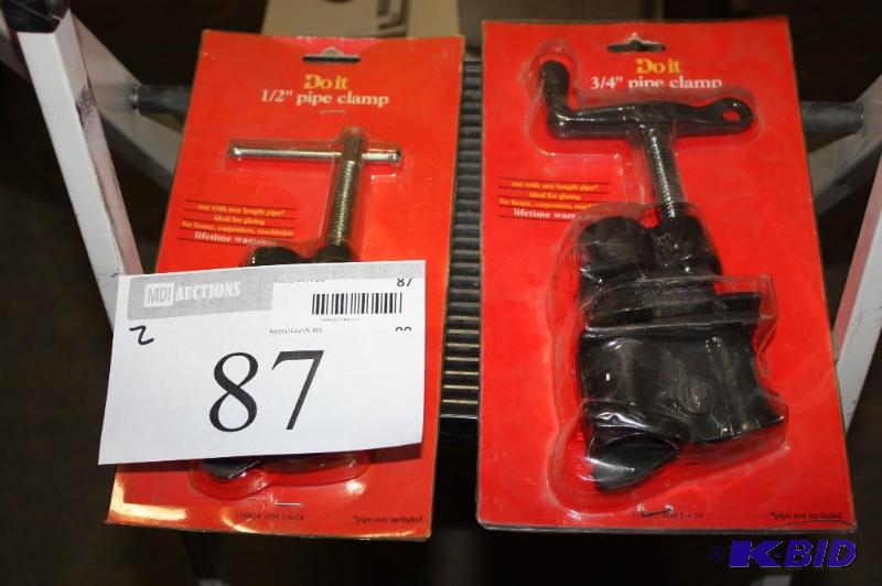 lot 87 image: (2) Do-It Pipe Clamps 12 & 34 Metal.