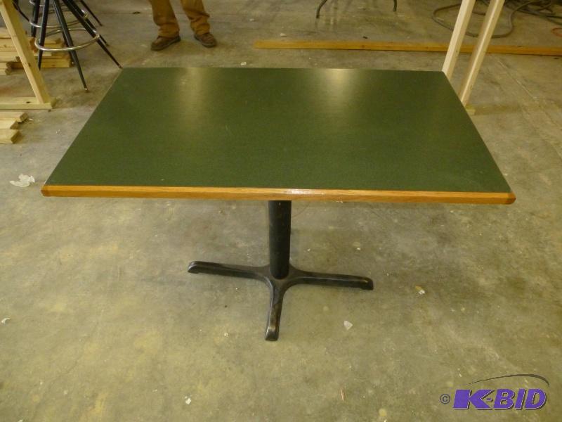 lot 22 image: Restaurant table Green formica 42" wide...
