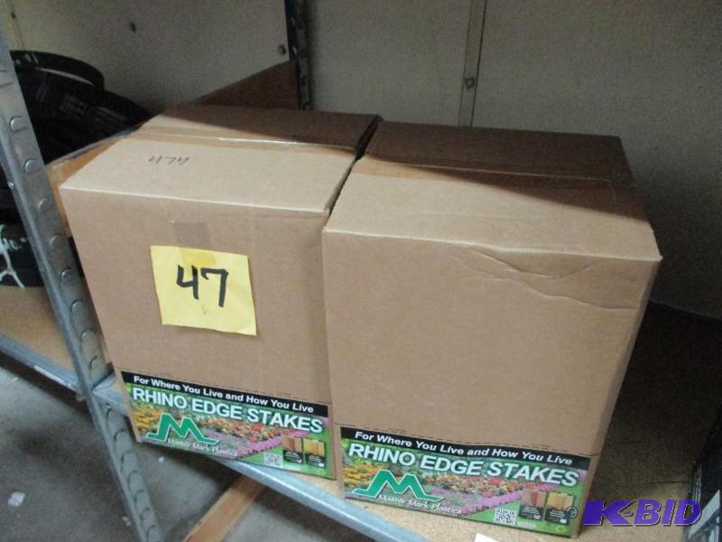 lot 66 image: 2 boxes of Rhino edge stakes...