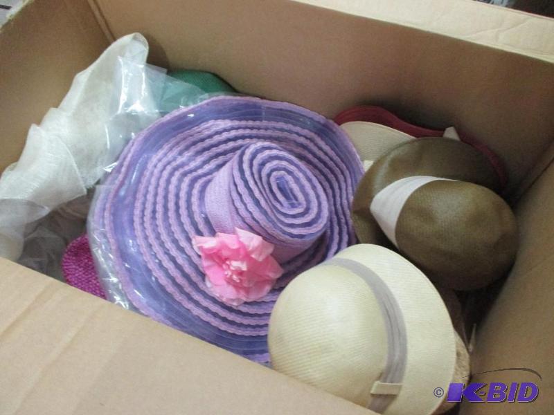lot 67 image: Box of new hat bonnets...