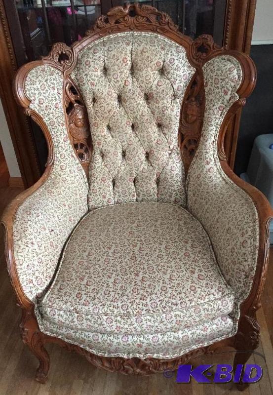 Vintage 1940s Wing Back Chair