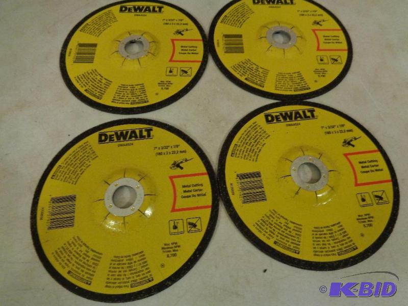 lot 100A image: 4 New Dewalt&nbsp7" Metal Cutting Blade...