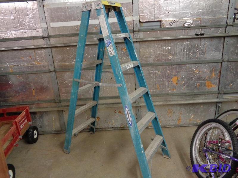 lot 100C image: 6 Werner Fiberglass Ladder. Double Sided Ste...