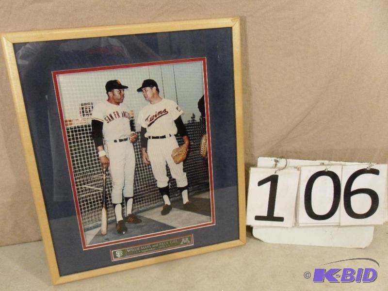 lot 106 image: Minnesota Twins Willie Mays and Paul Giel&nbs...
