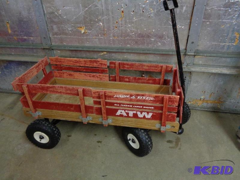 lot 143 image: Radio Flyer ATW Wood Wagon. Neat...