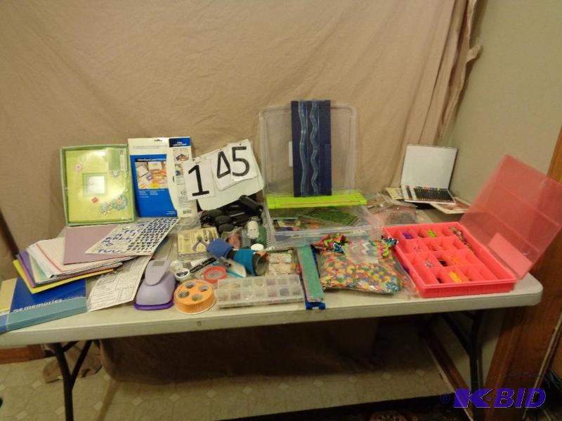 lot 145 image: Lot of Assorted Craft Items. Fabric, Scrapboo...