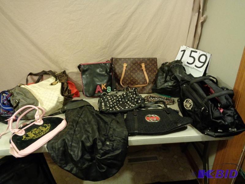 lot 159 image: Lot of Assorted Bags, Purses, and More. Style...