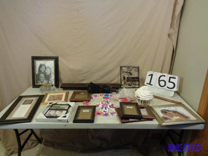 lot 165 image: Lot of Assorted Picture Frames, Household Dec...