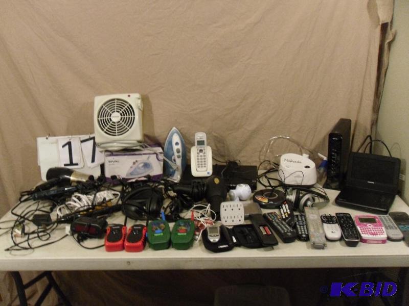 lot 17 image: Remote Controls, Irons, Nebulizer Machine, Po...