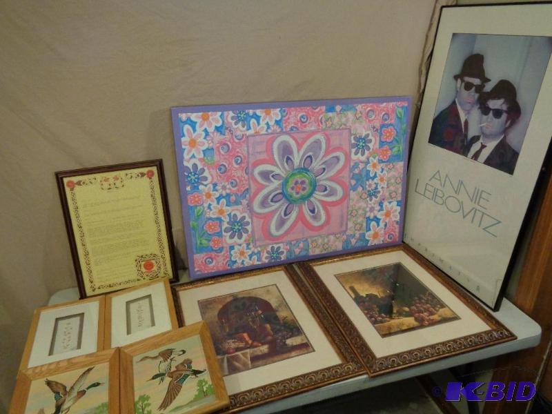lot 180 image: Lot of Assorted Framed Pictures. Wine, Geese,...