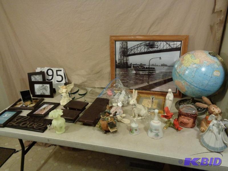lot 195 image: Lot of Household Decor. Picture Frames, Globe...