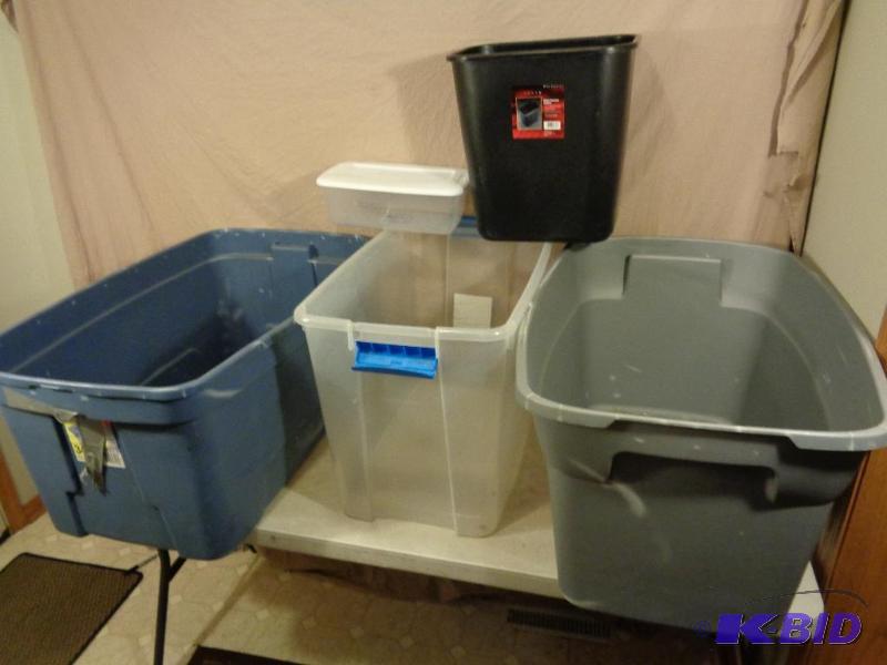 lot 203 image: 3 Totes with no lids and more. All need to be...