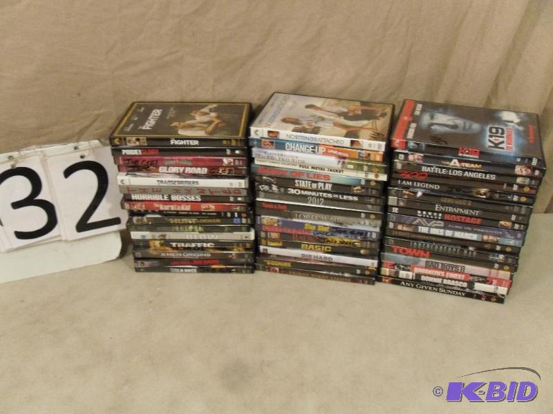 lot 32 image: Lot of 50 Assorted DVDs. Untested. Some may n...