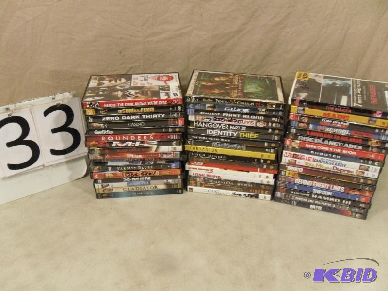 lot 33 image: Lot of 50 Assorted DVDs. Untested. Some may n...