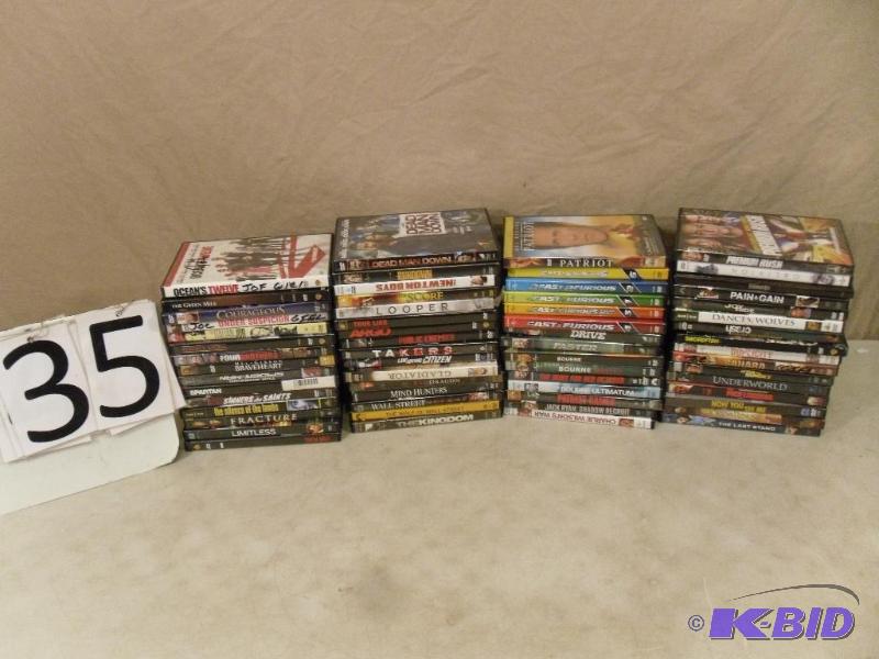 lot 35 image: Lot of Over 60 Assorted DVDs. Untested. Some ...