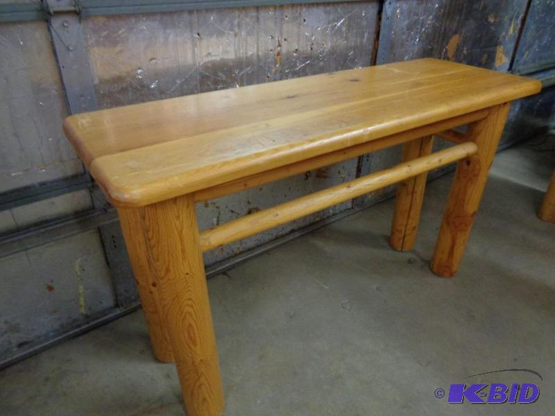 lot 36C image: Log Style Entry  Sofa Table. Measures approx...