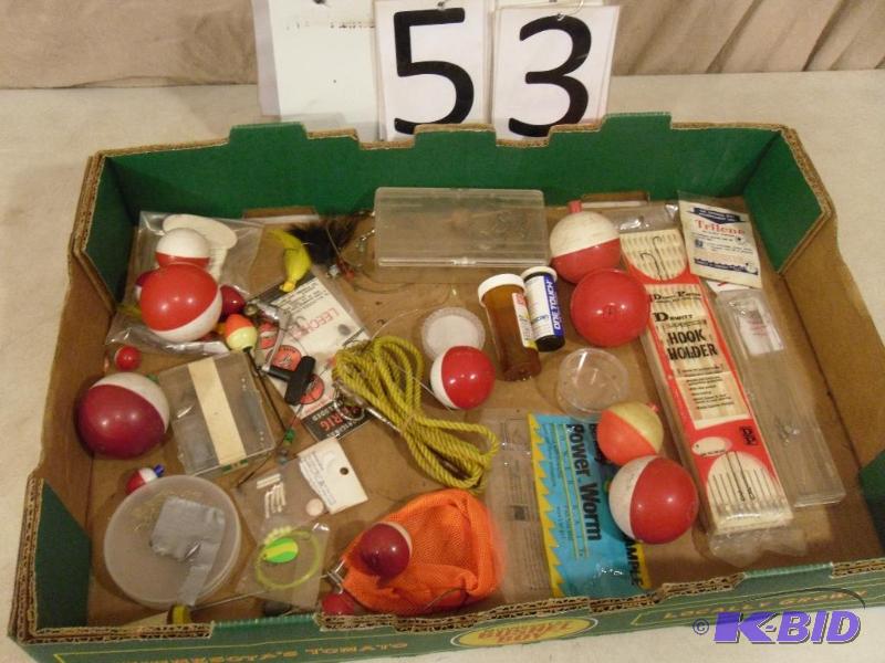 lot 53 image: Assorted Fishing Tackle and Supplies. Bobbers...