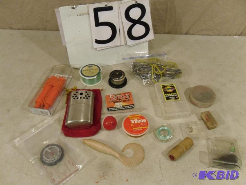 lot 58 image: Jon-E hand warmer, Ice awl rescue tool, strin...