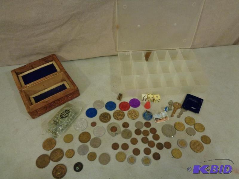 lot 5B image: Lot of Assorted Coins and More. AA Coins, Pes...