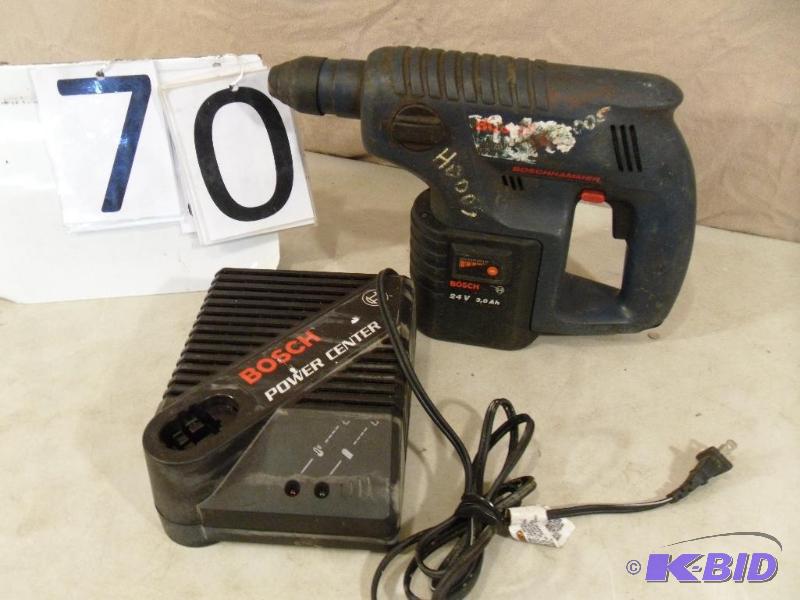 lot 70 image: Bosch 24V Reversible Hammer Drill with Charge...