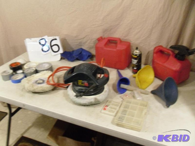 lot 86 image: MVP 10" BufferPolisher (works), Gas Can...