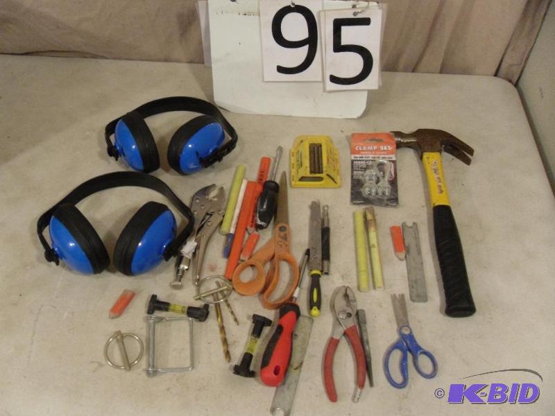 lot 95 image: Lot of Assorted Hand Tools. 2 Pair of Hearing...