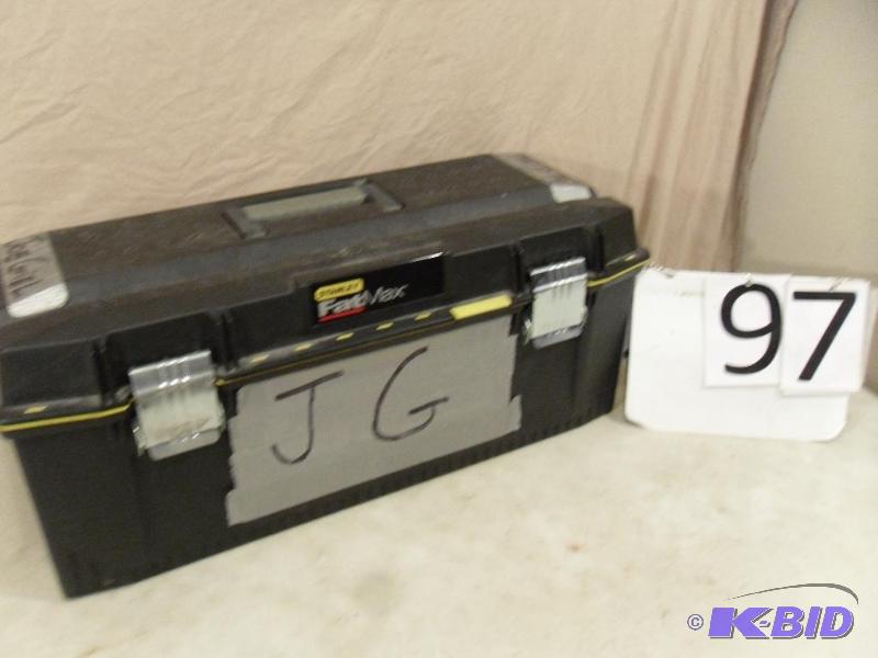 lot 97 image: Stanley Fat Max Tool Box with Tray. Water Tig...