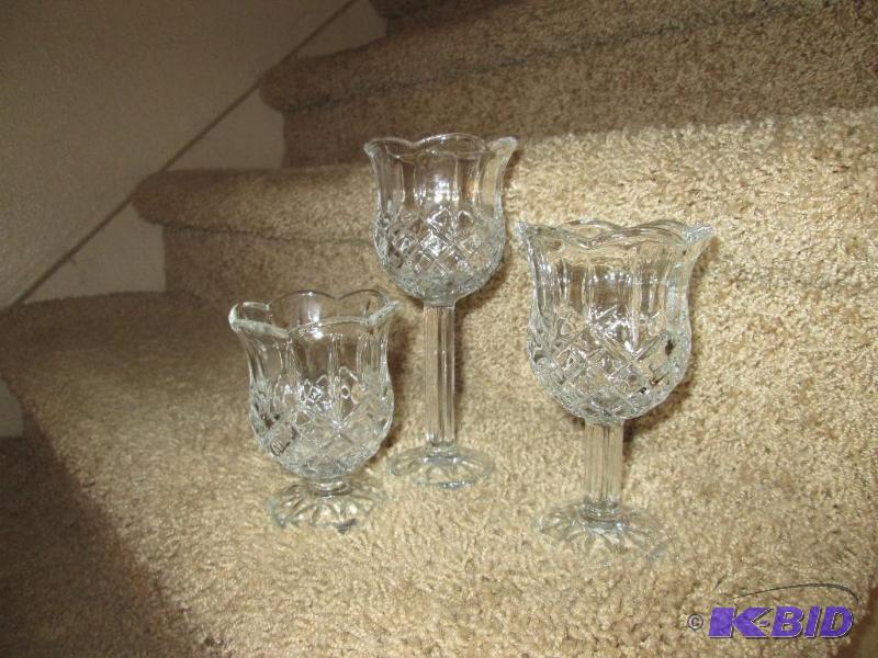Set of 3 Crystal Tealight Holders