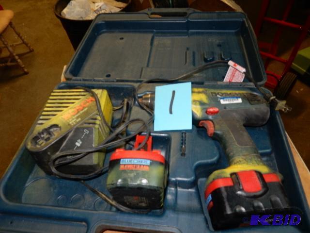 Bosch 14.4 volt cordless drill charger and two batteries