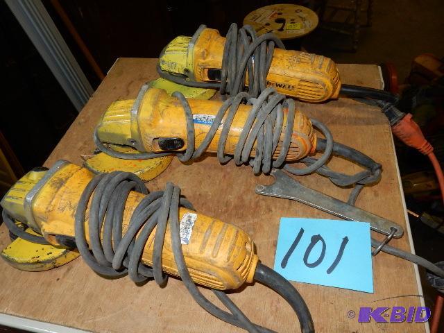 3 Dewalt 4 12 in Grinders.