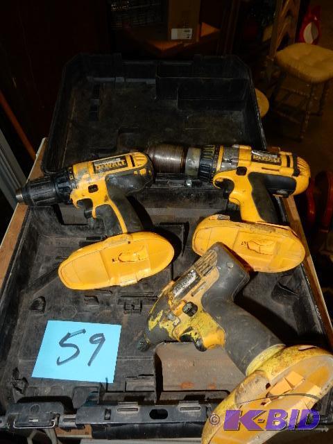 3 Dewalt Cordless Drills, no batteries