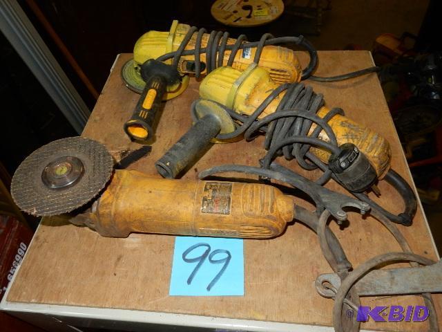 3 Dewalt 4 12 in Grinders.