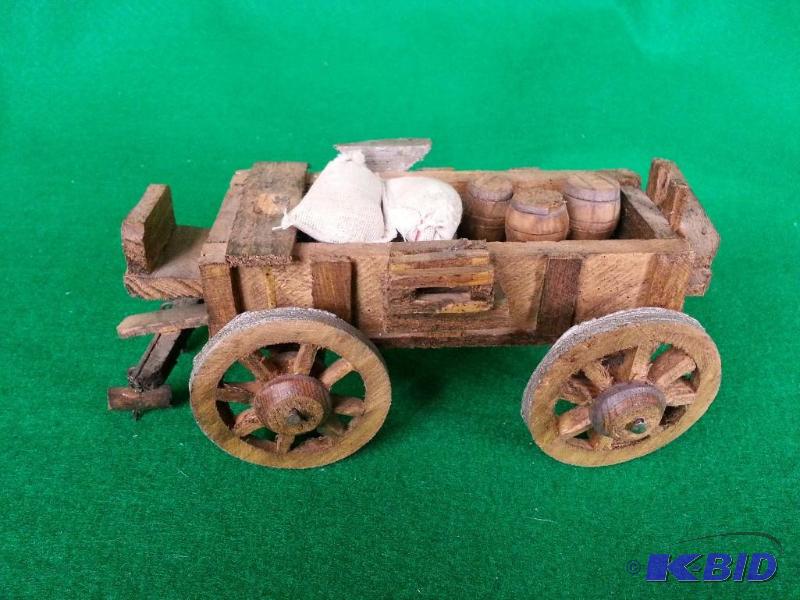 lot 150 image: Vintage Wooden Wagon  Measures approx. 6"...