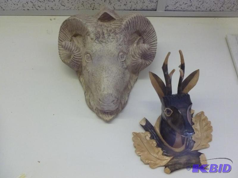 Sheep Head Shelf - Wooden Deer Head