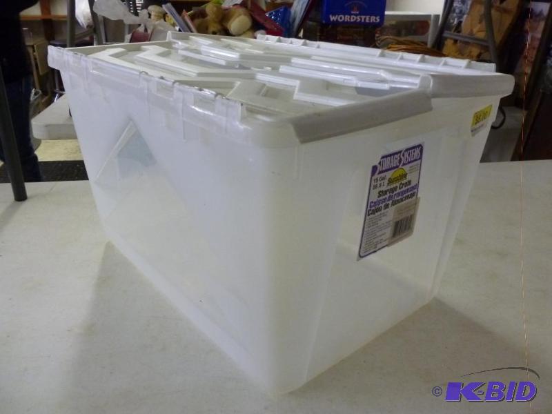 Storage Crate with Attached Cover