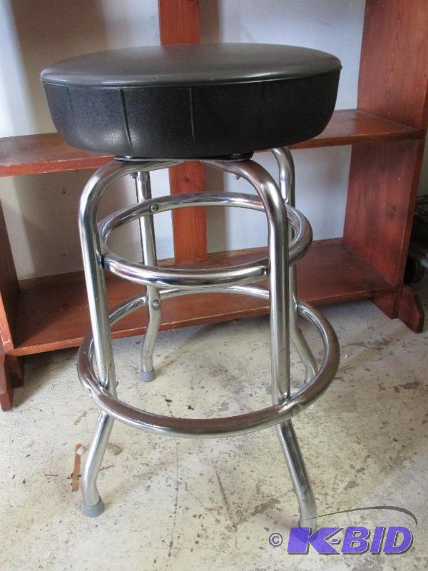 Sturdy Grey Cushioned Stool