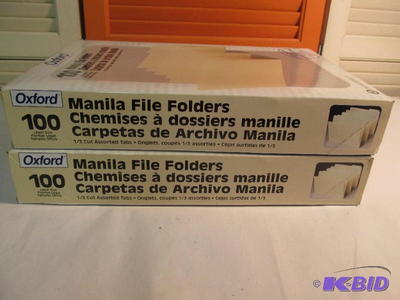 2 boxes - 200 Manilla Folders