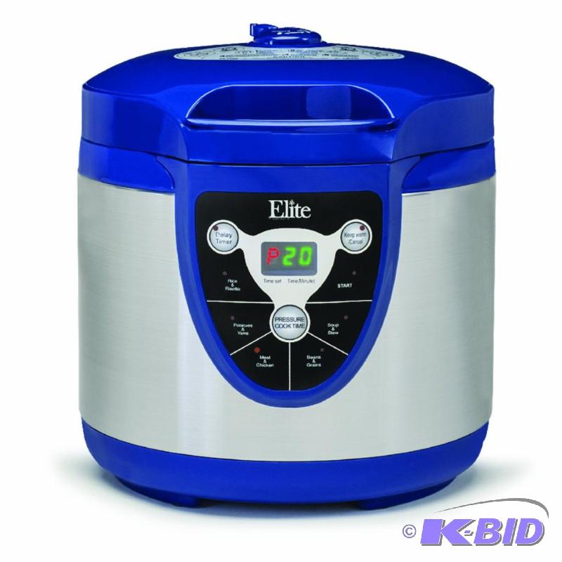 lot 111 image: MaxiMatic EPC-607 Elite Platinum 6-Quart Digital Electronic Pressure Cooker, Blue