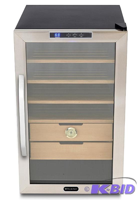 lot 119 image: Whynter CHC-251S Stainless Steel Cigar Cooler Humidor, 2.5 Cubic Feet