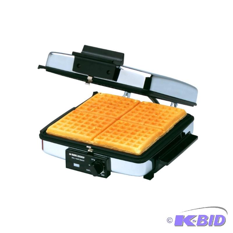 lot 140 image: Black & Decker 3-in-1 Waffle Maker & Indoor GrillGriddle