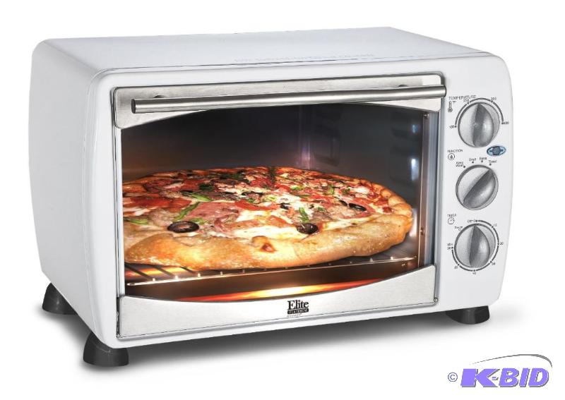 lot 162 image: MaxiMatic ETO-180W Gourmet Elite 4-Slice Toaster Oven, White