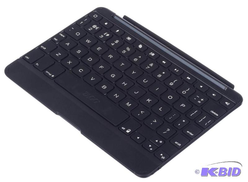 lot 187 image: ZAGG Cover Case with Backlit Bluetooth Keyboard for Apple iPad mini-Black (ZKMHCBKLIT103)