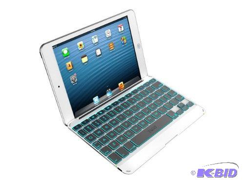lot 218 image: ZAGG Cover Case with Backlit Bluetooth Keyboard for Apple iPad mini-White