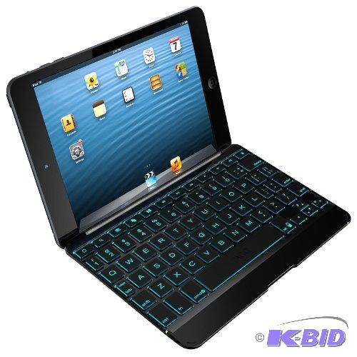 lot 256 image: ZAGG Cover Case with Backlit Bluetooth Keyboard for Apple iPad mini-Black (ZKMHCBKLIT103)