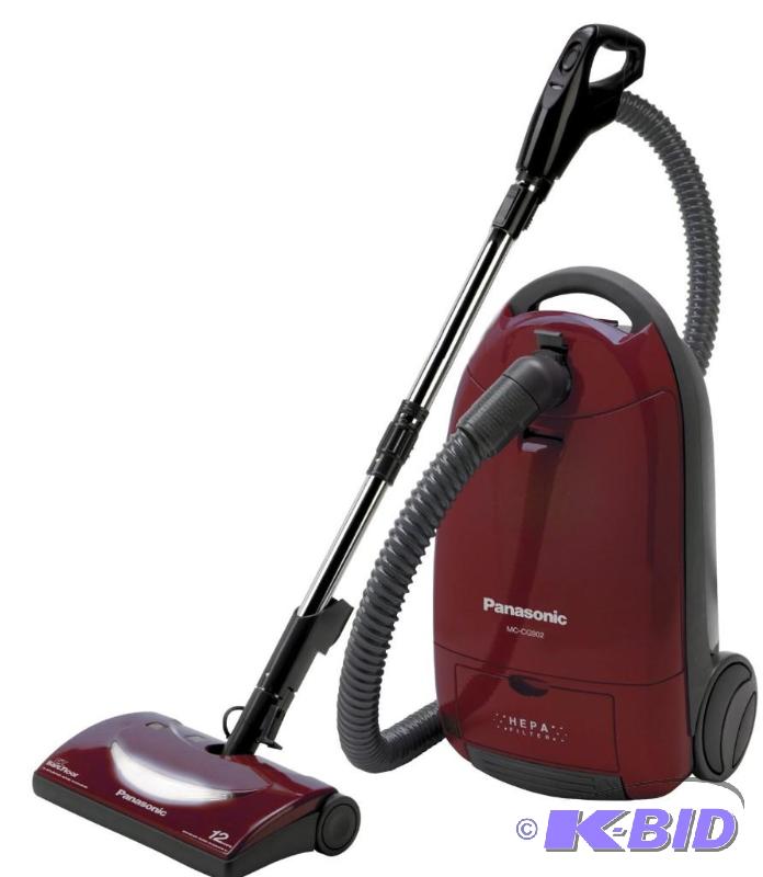 lot 300 image: Panasonic Canister Vacuum w Bag Burgundy