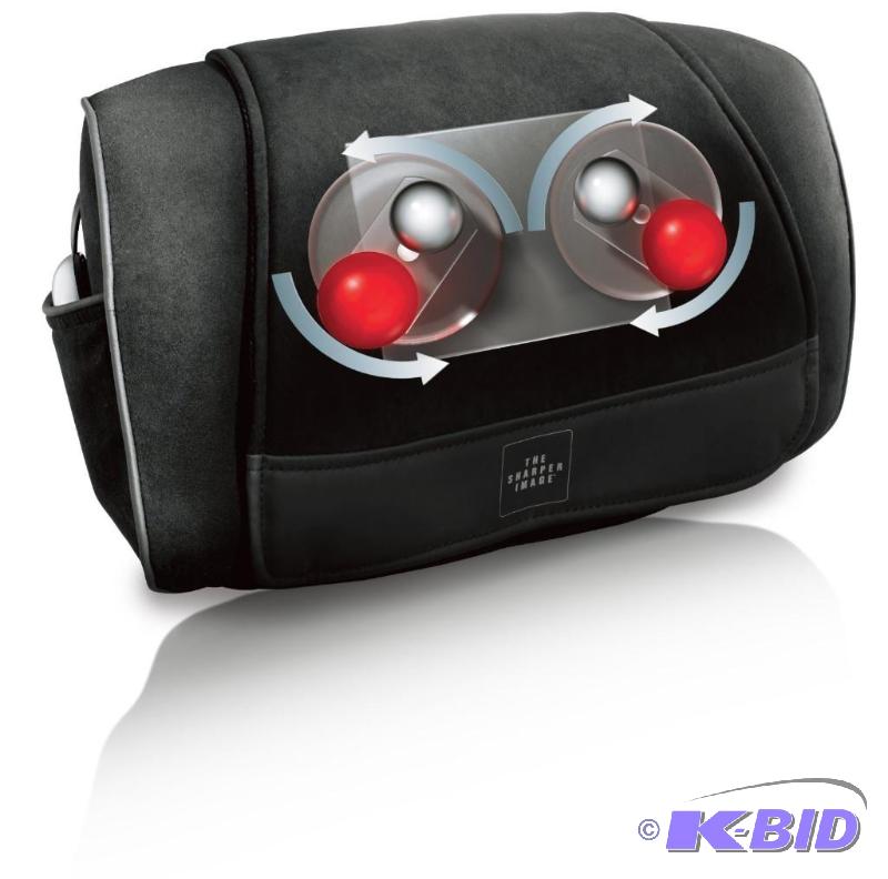 lot 37 image: The Sharper Image MSG-P110 Neck, Back and Shoulders Shiatsu Massager Pillow, Black